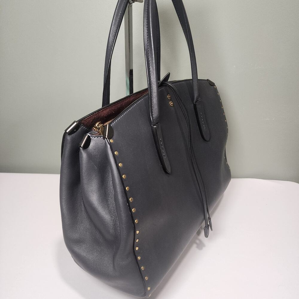 Coach 31932 Cooper Carryall with Rivet Brass Midnight Navy Blue Glovetanned - Picture 3 of 8